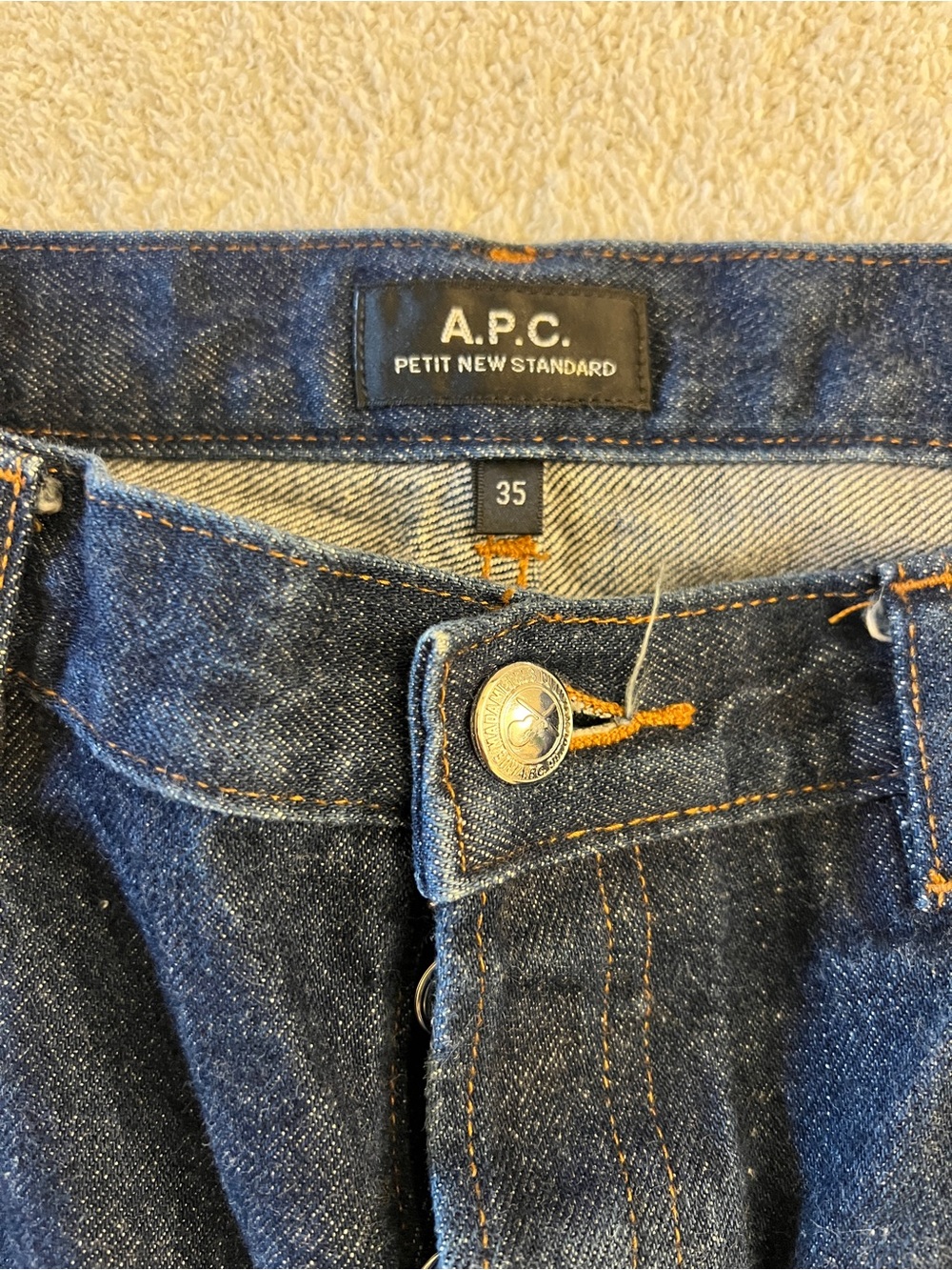 A.P.C. Petit New Standard Jeans Size 35 Dark Indigo Denim – Hemmed 25” Inseam